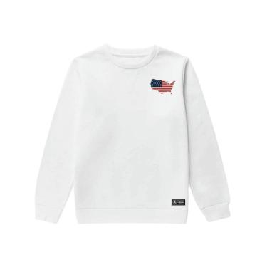 Imagem de Blusão Moletom Infantil Eua Personalizado sem Capuz gola Redonda-Unissex