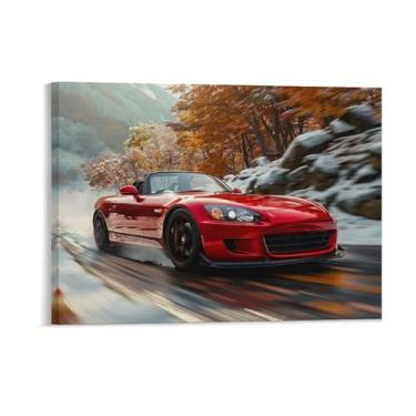 Imagem de HouLaiZhe Drift S2000 Jdm Cool Posters Tela Estética Decoração de Quarto Pintura de Parede Impressões Sala de Galeria Decoração de Parede para Quarto Sala de Estar Escritório 18 x 24 polegadas (45 x