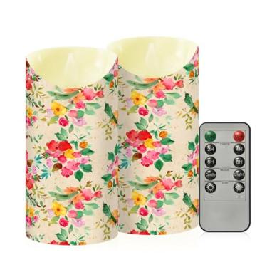 Imagem de Wassud Flores vintage velas sem chama com controle remoto, velas realistas cintilantes com temporizador, velas decorativas para Natal, casamento, festa, decoração de casa média