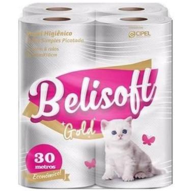 Imagem de Rolo De Papel Higiênico Belisoft Gold Folha Simples 30M C/64