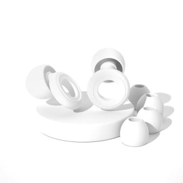 Imagem de Tampões de ouvido silenciosos de silicone, protetores de ouvido substituíveis, tampões de ouvido para dormir, foco profundo, viagens, sensibilidade ao ruído, proteção auditiva flexível (branco)