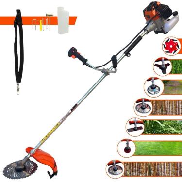 Imagem de Máquina de Corta Grama Lateral Import Way IWRGM2T5X163 À Gasolina 2T 63cc 3HP 7.500rpm Profissional Completa Com Carretel de Nylon + 7 Opções de Corte