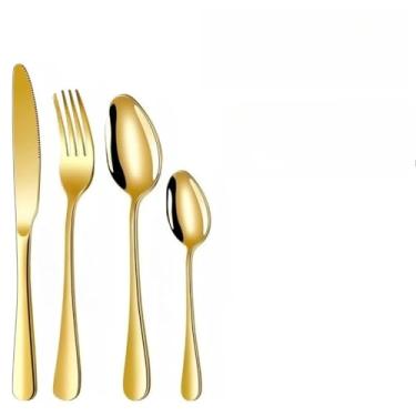 Imagem de Kit 36 Talheres Aço Inox Stainless Steel Mesa Posta Garfo Faca Colher Dourado(Dourados (Kit 48))