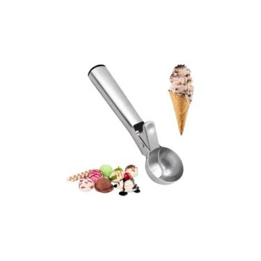 Imagem de Colher de Sorvete Profissional com Ejetor, Aço Inoxidável, 18cm, Diâmetro 5cm, Bola Arredondada