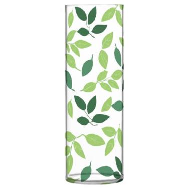 Imagem de JUZIHAI Vaso de folhas para flores 9,9 cm x 30 cm cilindro de plástico moderno vaso de flores para centro de mesa de casamento decoração de casa