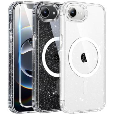 Imagem de FNTCASE Capa de telefone para iPhone 16e: Capa fina magnética transparente com proteção contra quedas de grau militar antiamarelamento - Capa protetora resistente à prova de choque transparente para