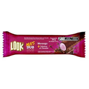 Imagem de Chocolate Look Mais Duo Morango com Cobertura de Chocolate 20g