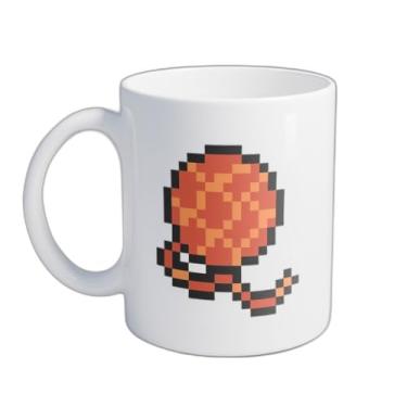 Imagem de Caneca Xícara de Café Porcelana 300ml Com Desenho Arte de Pixel Bola de Trico
