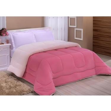 Imagem de Coberdrom Casal Queen Dupla Face Sherpa Tipo Pele de Carneiro 2,40x2,20m (Coberdrom Rosê)
