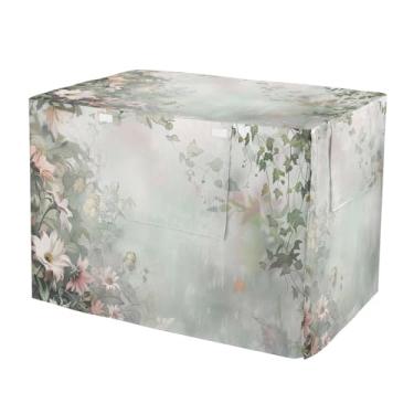 Imagem de Capa de caixa floral vintage verde respirável para cães tamanho universal para donos de animais de estimação GG