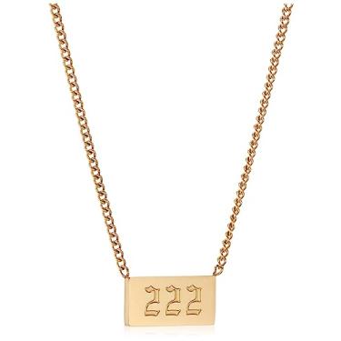 Imagem de emBOLDen Xpression Número de anjo 111-999 Colar com pingente de aço inoxidável sem manchas para mulheres mãe filha irmã, Aço inoxidável, Sem Pedra Preciosa