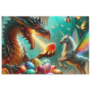 Imagem de Dragão Unicórnio Ovos de Páscoa 500 Peças Quebra-cabeça para Adultos Família Elefante Branco Presentes Exclusivos Quebra-cabeça Arte Quebra-cabeça