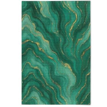 Imagem de Quebra-cabeça adulto 1000 peças arte floral animal fofo verde esmeralda textura mármore cena natureza quebra-cabeça jogo engraçado, 1000 peças, 75 x 50 cm