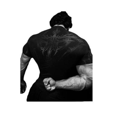 Imagem de Camiseta Esportiva Masculina De Secagem Rápida Com Compressão De Manga