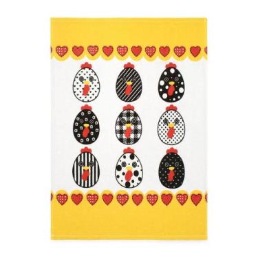 Imagem de Pano de Copa Kazzavip Estampado Cooking Poule 50cmx65cm Branco - Buett