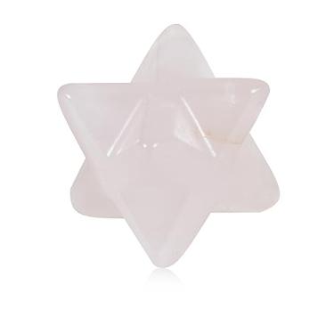 Imagem de Decoração de cristal 13 x 13 mm estrela rodonita estrela hexagonal quartzo natural pequeno bolso pedra decoração de mesa 1 peça rosa