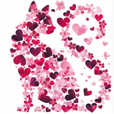 Imagem de Conjunto de 1 capa de almofada decorativa de gato, capa de almofada quadrada para sofá de dia dos namorados, capas de almofada de casa de fazenda ao ar livre para sofá, sala de estar, quarto