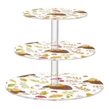 Imagem de Suporte de cupcake de 3 níveis para festa de chá, ouriços, laranjas, copo de acrílico, torre de bolo, aniversário, casamento, bandeja de servir para festa, sobremesa, decoração de cupcakes