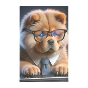 Imagem de Joisal Conjunto de toalhas de prato de cozinha de flores decorativas Chow Chow Filhote de cachorro fofo toalhas de mão de chá panos de prato fofos finos de secagem rápida 45 x 71 cm, 1 pacote