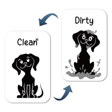 Imagem de Ímã engraçado para máquina de lavar louça, letreiro limpo e sujo, dupla face, para máquina de lavar louça, cozinha, geladeira, decoração de casa