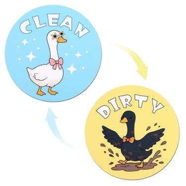 Imagem de 2un Placa Magnética Flip Engraçada Ganso Bobo para Máquina Lavar Louça, Indicador Magnético Reversível Limpeza/Sujeira Dupla Face para Máquina Lavar Louça Geladeira Lavanderia(Estilo 2)