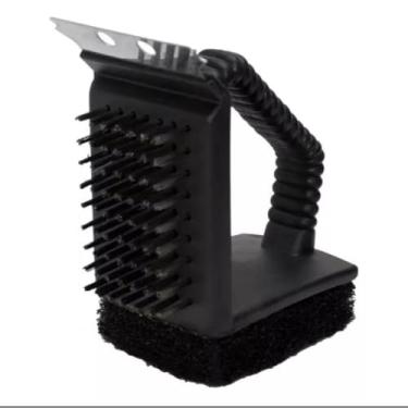 Imagem de Escova de AçO，Limpa Grelha，Raspador de AçO InoxidáVel, Escova de PláStico e Esponja TrêS em Um，Limpeza de Alta EficiêNcia，Adequado para Churrasqueiras, Grelhadores, FogõEs e AplicaçõEs Semelhantes