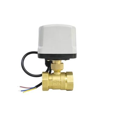 Imagem de Válvula de esfera elétrica DN15-50 3 fios dois controles bidirecionais três vias tipo T válvula de esfera motorizada rosca de latão 1 peça (DN32, DC12V_2 vias)