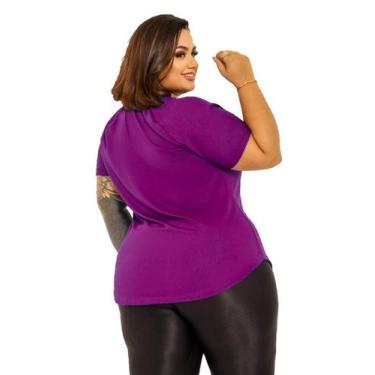 Imagem de Camiseta Plus Size G1 G2 G3 Microfibra PINA, G2, Lilás