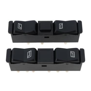Imagem de YINETTECH 1 par de interruptores elétricos de janela de carro 0008208110 0008208210 compatível com Mercedes-Benz W201 190D 190E 1984-1989
