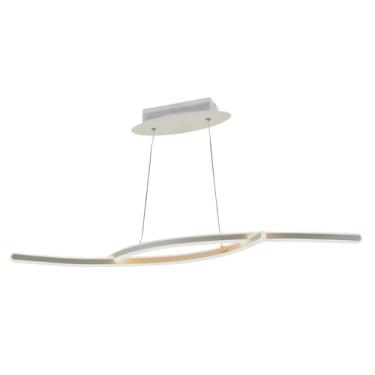 Imagem de Pendente LED Bows Dimerizável 50W, Branco Moderno, Bivolt, Iluminação Suspensa para Sala de Jantar e Estar