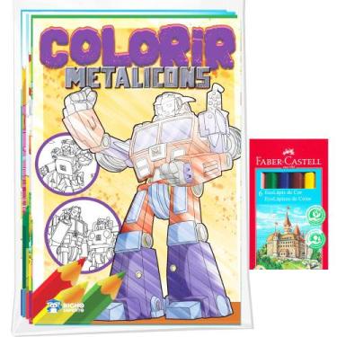 Imagem de Coleção 8 Livrinhos Colorir Mundo Infantil + Mini Lápis De Cor Ideal L