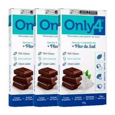 Imagem de Kit 3X: Chocolate 70% Cacau Flor de Sal S/Lac Veg Only4 70G