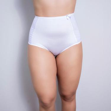 Imagem de Kit 3 Calcinha Cinta Cós Alto Segura Barriga Reforçado Cintura Alta Pó
