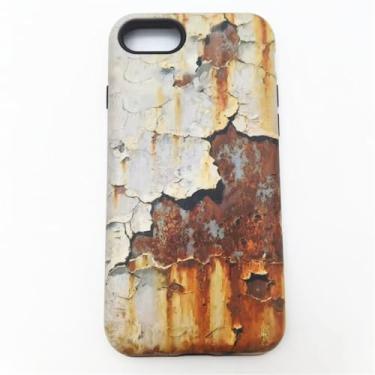 Imagem de Capa para iPhone 16e, compatível com MagSafe, textura de metal enferrujado engraçado 2 em 1 camada dupla capa rígida de policarbonato + capa de TPU macia à prova de choque resistente capa magnética