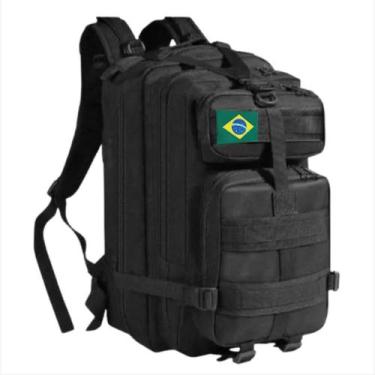 Imagem de Mochila Tática Militar Impermeável Reforçada 30l camping + patch do br