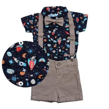 Imagem de Conjunto Estampado suspensorio Infantil Original Alfa Bege, Bege, G