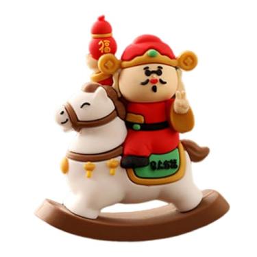 Imagem de Bothyi Escultura decorativa colecionável do da Riqueza, peça de artesanato para decoração de mesa, estatueta para prateleira, painel de carro ou hotel, Cavalo Branco