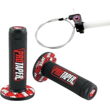 Imagem de Almofada de guidão de motocicleta Triange Universal Powerspor Almofada de esponja para ATVs Dirt Pit Bike compatível com Motorcross UTV (preto cinza)