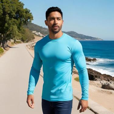 Imagem de Camisa UV Masculina Camiseta Fitness Dry Fit Térmica Proteção Solar FP