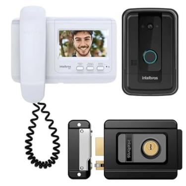 Imagem de Porteiro Interfone Eletronico Campainha Com Fio Camera Video Porteiro Intelbras Tela 4 Pol e Fechadura Fx 500