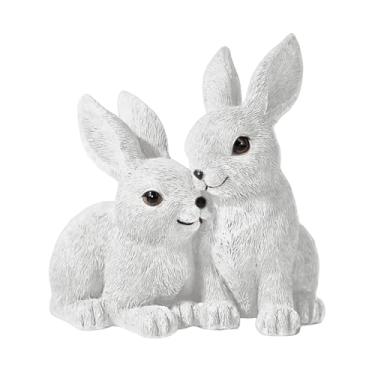 Imagem de Ｂｅｓｇａ Estátua de, Escultura de, Adorável Decoração de Páscoa, Estatueta de Animal em Resina para Pátio, Jardim, Casa de Campo, Sala de Estar, Branco