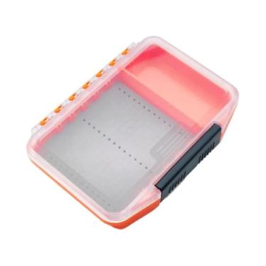 Imagem de menolana Caixa para anzóis de pesca Fly Box, ideal para guardar equipamentos de pesca, com divisórias ajustáveis ​​e alças fáceis de usar, Laranja
