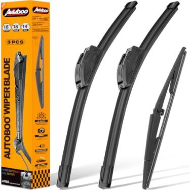 Imagem de AUTOBOO Limpadores de Para-Brisa de 18"+18" com Lâmina de Limpador Traseira de 14" para Jeep Commander 2006 2007 208 2009 2010 - Qualidade Original de Fábrica (Pacote com 3)