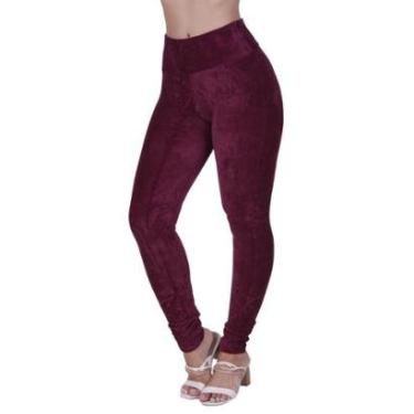 Imagem de Calça Cotelê Feminina Skinny Quentinha Terra e Mar Legging Cintura Alta Veludo Térmica Inverno Frio-Feminino