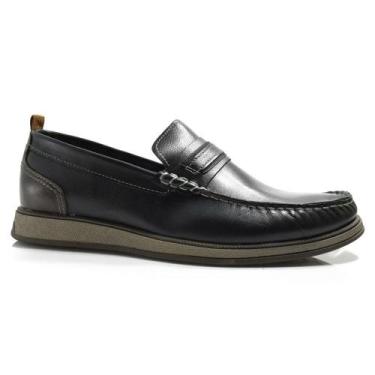 Imagem de Mocassim de Couro Masculino Democrata Nash 252302, Preto, 41