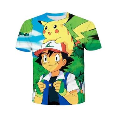 Imagem de Camiseta Infantil 3D De Manga Curta Do Pikachu Pokémon, Moda Casual De