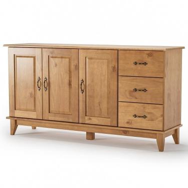 Imagem de Buffet Para Sala De Jantar 156cm Madeira Maciça Lira M06 Carvalho Fosco - Lyam Decor