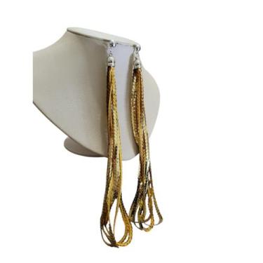 Imagem de Brinco Fio Paetê Carnaval - Lika Bijuterias, Dourado