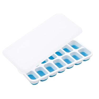 Imagem de Forma de Gelo de Silicone com Tampa (Azul)