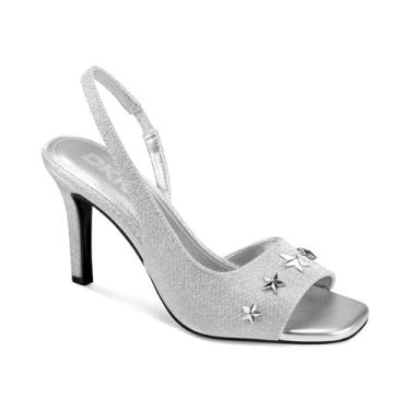 Imagem de DKNY Salto feminino Beana tira no tornozelo com enfeites de estrela, prata, 39